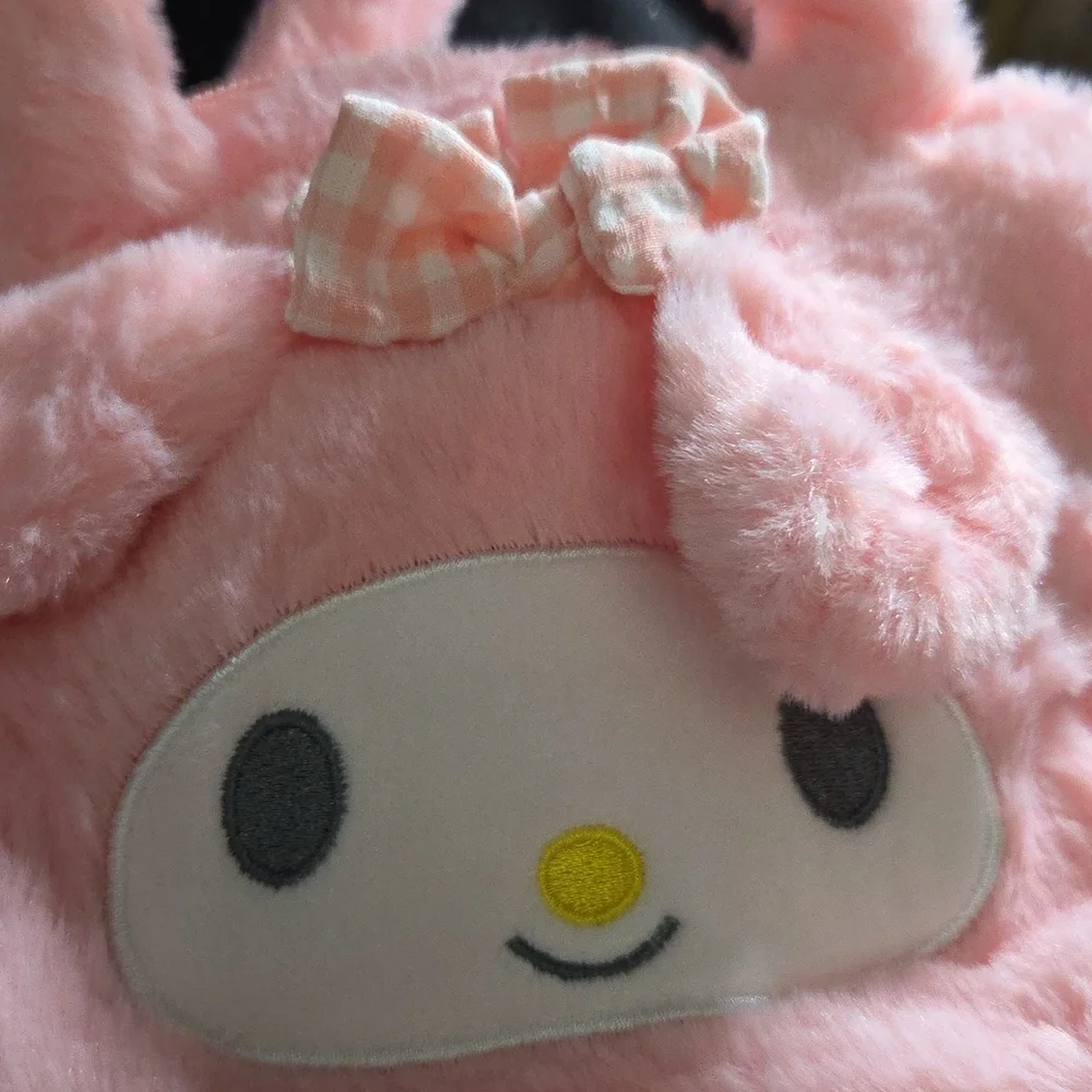 Miss Melody Cute Pink Plush Character Handle Or Crossbody Bag NWOT 9×7